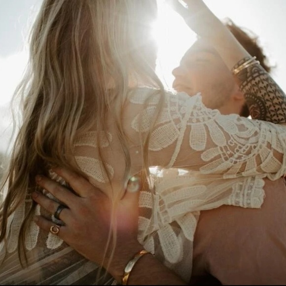 Boho Sheer Embroidered Tie Front Kimono - Picture 7 of 11